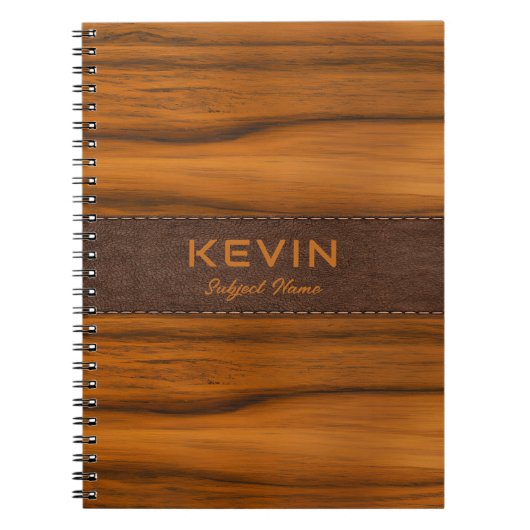 Monogramm aus Mahagoniholz und Leder Notizblock (Vorderseite)