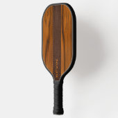 Monogramm aus Mahagoniholz und Leder Pickleball Schläger (Links)
