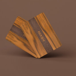 Monogramm aus Mahagoniholz und Leder Spielkarten