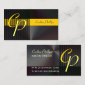 Monogramm aus Maskulin, gebürstetem Stahl Visitenkarte (Vorne/Hinten)