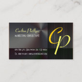 Monogramm aus Maskulin, gebürstetem Stahl Visitenkarte (Rückseite)