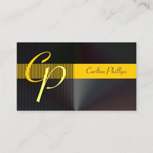 Monogramm aus Maskulin, gebürstetem Stahl Visitenkarte (Vorderseite)