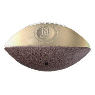Monogramm aus metallischem Gold Football