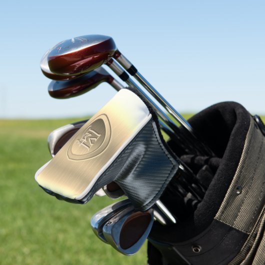 Monogramm aus metallischem Gold Golf Headcover (In Situ)