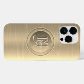 Monogramm aus metallischem Gold iPhone Hülle (Rückseite (Horizontal))