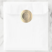 Monogramm aus metallischem Gold Runder Aufkleber (Tasche)