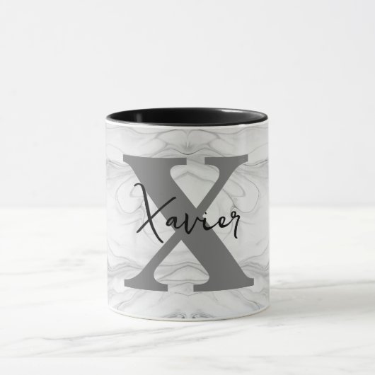 Monogramm aus modernem und klassischem Marmor, Let Tasse (Zentrum)