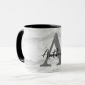 Monogramm aus modernem und klassischem Marmor Lett Tasse (Vorderseite Links)
