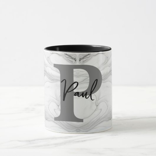Monogramm aus modernem und klassischem Marmor P Tasse (Zentrum)