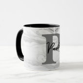 Monogramm aus modernem und klassischem Marmor P Tasse (Vorderseite Links)