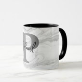 Monogramm aus modernem und klassischem Marmor P Tasse (VorderseiteRechts)