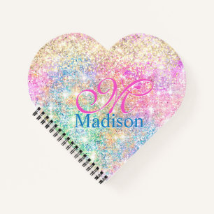 Monogramm aus niedlichem Glitzer Notizblock