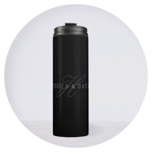 Monogramm aus Paarnamen und Nachnamen Thermosbecher