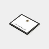 Monogramm aus personalisiert gebürstetem Metall Post-it Klebezettel (angewinkelt)