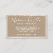 Monogramm aus Personalisiertem Marmor Visitenkarte (Rückseite)