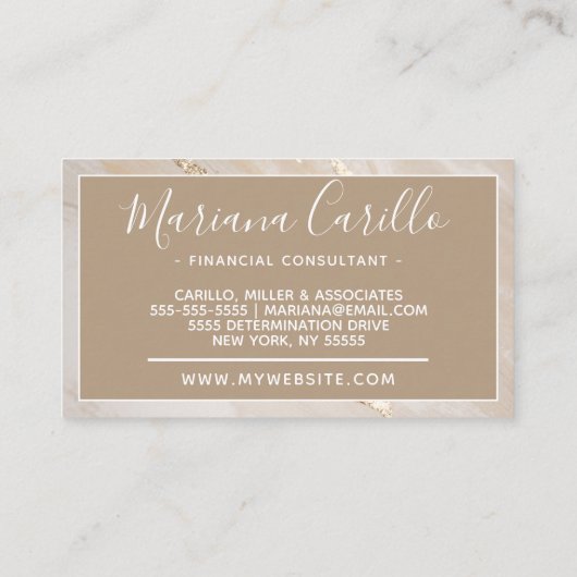 Monogramm aus Personalisiertem Marmor Visitenkarte (Rückseite)