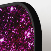 Monogramm aus pinkfarbenem Glitzer Pickleball Schläger (Linke Seite)