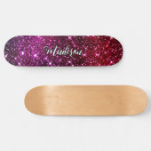 Monogramm aus pinkfarbenem Glitzer Skateboard (Horizontal)
