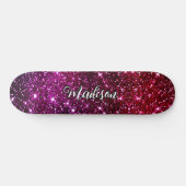 Monogramm aus pinkfarbenem Glitzer Skateboard (Horizontal)