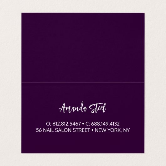 Monogramm aus pinkfarbenem Glitzer Visitenkarten (Innenseite Aufgefaltet)