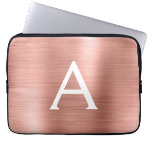 Monogramm aus rosa rosa Edelstahl Laptopschutzhülle