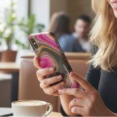 Monogramm aus rosa und goldenem Marmor Case-Mate iPhone Hülle