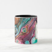 Monogramm aus rosa und grünem Marmor Tasse (Zentrum)