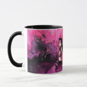 Monogramm aus rosa und Lila Marmor Tasse (Links)