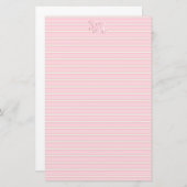 Monogramm aus rosa und weißgestrichenem Papier (Vorne/Hinten)