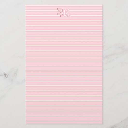 Monogramm aus rosa und weißgestrichenem Papier (Vorderseite)