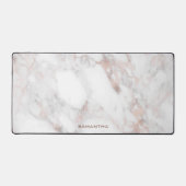 Monogramm aus Rose und weißem Marmor Schreibtischunterlage (Vorderseite)