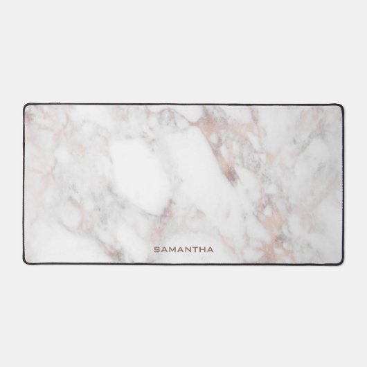 Monogramm aus Rose und weißem Marmor Schreibtischunterlage (Vorderseite)