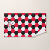 Monogramm aus roten, schwarzen und weißen Hexagone Badhandtuch Set (Handtuch)