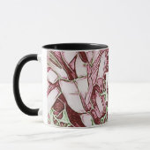 Monogramm aus roter und weißer Blume Tasse (Links)