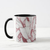Monogramm aus roter und weißer Blume Tasse (Links)