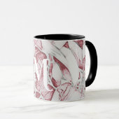 Monogramm aus roter und weißer Blume Tasse (VorderseiteRechts)