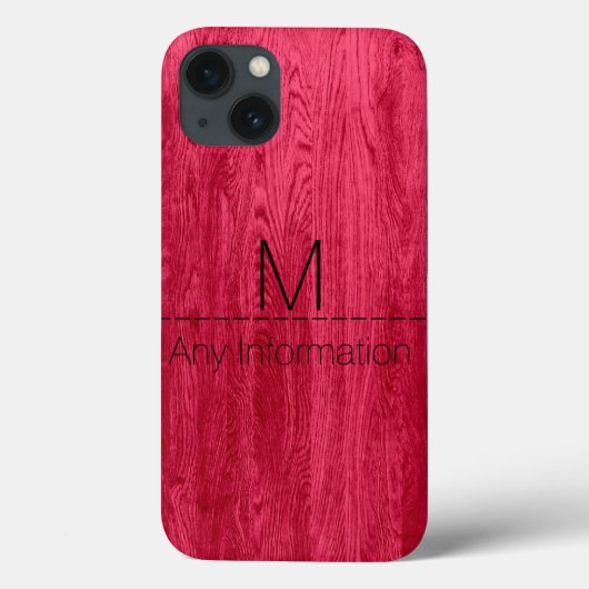 Monogramm aus Rotholz Case-Mate iPhone Hülle (Rückseite)