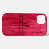 Monogramm aus Rotholz Case-Mate iPhone Hülle (Rückseite (Horizontal))