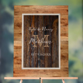 Monogramm aus rustikalem Holz Acrylschild (Neutral)