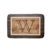 Monogramm aus rustikalem Holz Badematte (Vorderseite)