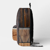 Monogramm aus rustikalem Holz Bedruckter Rucksack (Rechts)