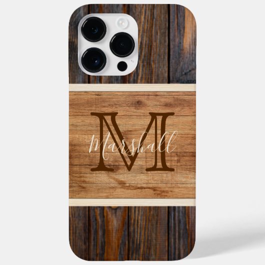 Monogramm aus rustikalem Holz Case-Mate iPhone Hülle (Rückseite)