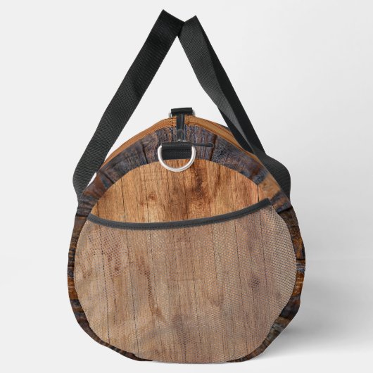 Monogramm aus rustikalem Holz Duffle Bag (Rechts)