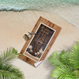Monogramm aus rustikalem Holz Strandtuch