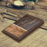 Monogramm aus rustikalem Holz Tri-fold Geldbeutel<br><div class="desc">Behalt dein Geld und deine Karten mit einem klassischen Look von Holztönen mit dem Rustic Wood Tone Monogram Trifold. Personalisieren Sie Ihre Monogram & Name.</div>
