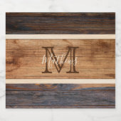 Monogramm aus rustikalem Holztonband Bierflaschenetikett (Einzelnes Label)
