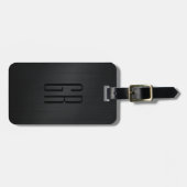 Monogramm aus schwarz gebürstetem Aluminium Gepäckanhänger (Vorderseite horizontal)