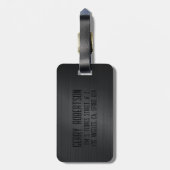 Monogramm aus schwarz gebürstetem Aluminium Gepäckanhänger (Rückseite vertikal)