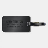 Monogramm aus schwarz gebürstetem Aluminium Gepäckanhänger (Rückseite horizontal)