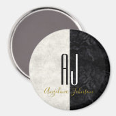 Monogramm aus schwarz-weißem Riesen Magnet (Vorderseite/Rückseite)